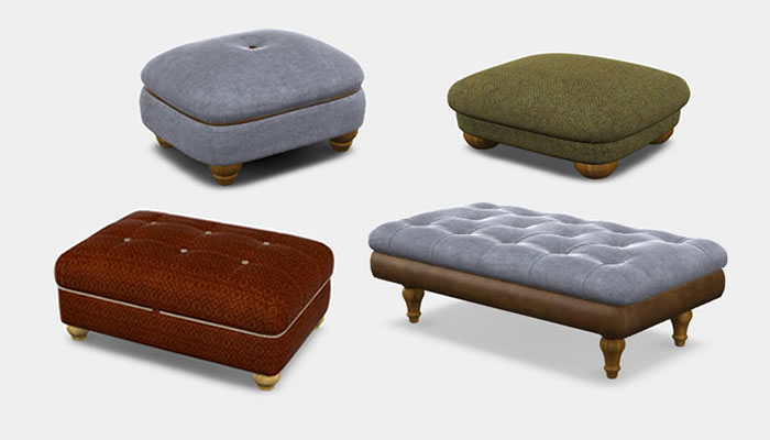 Wood Bros Fabric Footstool Range